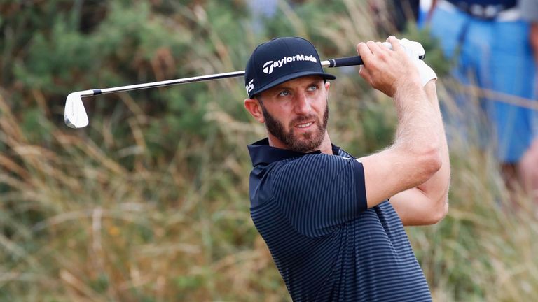 Dustin Johnson during a practice round at Royal Birkdale 