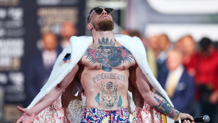 Conor McGregor came out to his signature Foggy Dew entrance music in New York