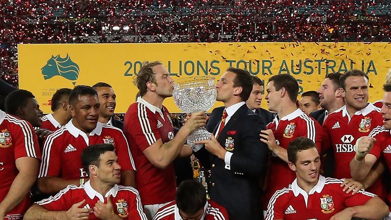 SYDNEY, AUSTRALIA - JULY 06:  The Lions celebrate their victory during the International Test match between the Australian Wallabies and British & Irish Li