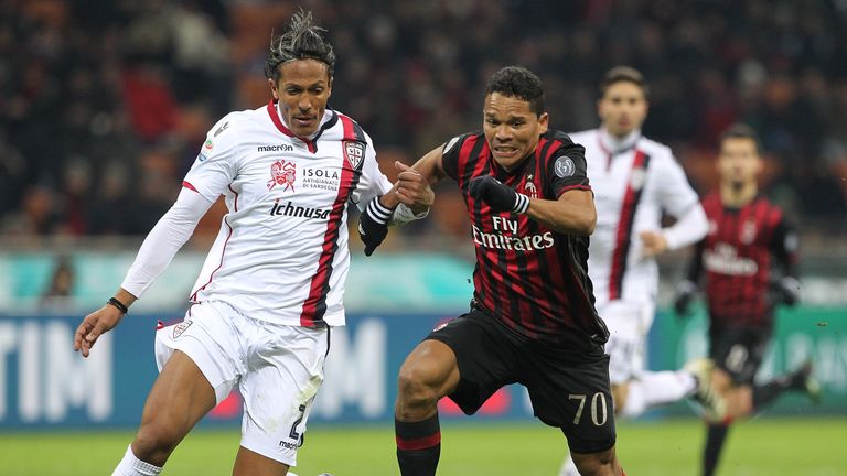Alves in action for Cagliari last season 