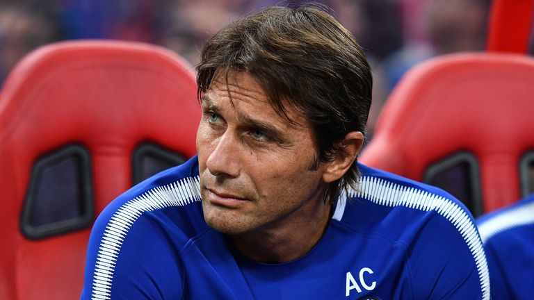 Antonio Conte watched Chelsea lose 3-2 to Bayern Munich in Singapore