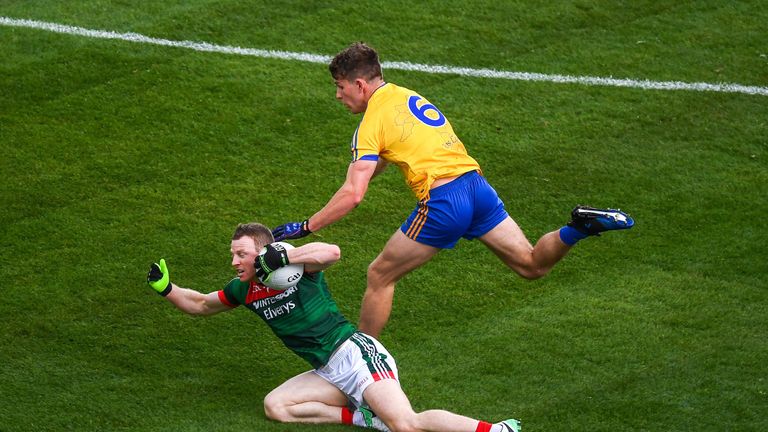 Colm Boyle in action against Sean Mullooly