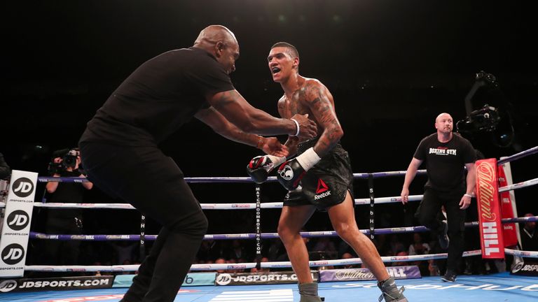 SUMMERTIME BRAWL PROMOTION, O2 ARENA, LONDON
PIC;LAWRENCE LUSTIG
CONOR BENN V MIKE COLE, Welterweight contest  
Conor with his dad Nigel