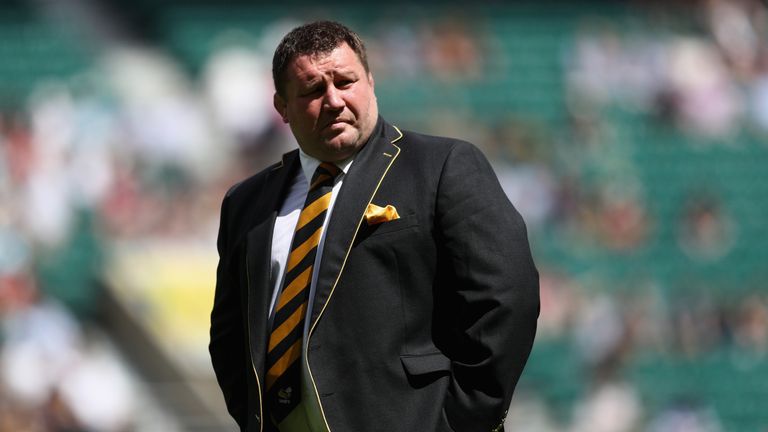 LONDON, ENGLAND - MAY 27:  Dai Young, the Wasps director of rugby looks on during the Aviva Premiership match between Wasps and Exeter Chiefs at Twickenham