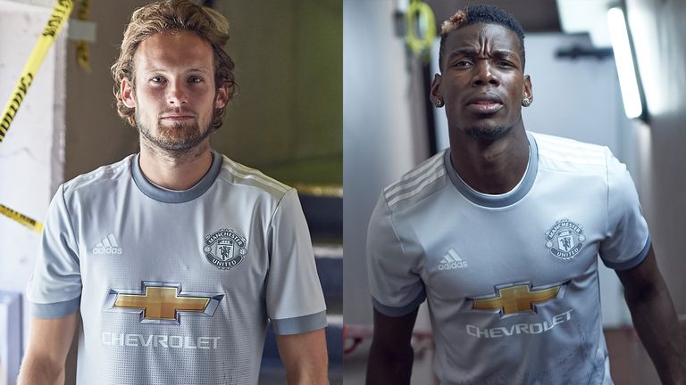Daley Blind and Paul Pogba model the fan designed Manchester United third kit (credit: @adidasUK)