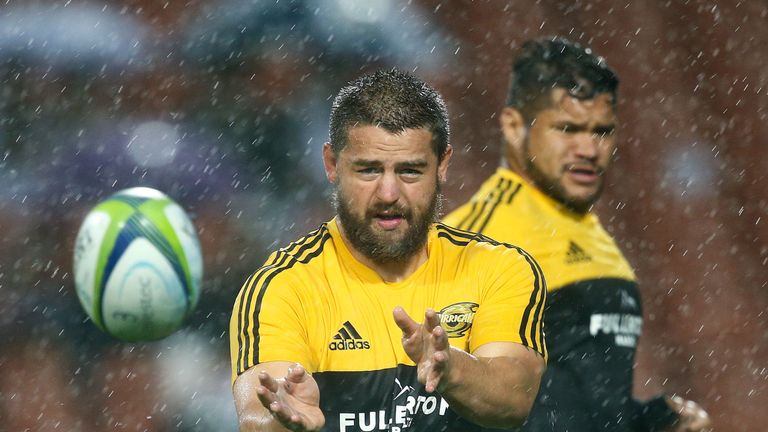 HAMILTON, NEW ZEALAND - MARCH 10:  Dane Coles of the Hurricanes warms up during the round three Super Rugby match between the Chiefs and the Hurricanes at 