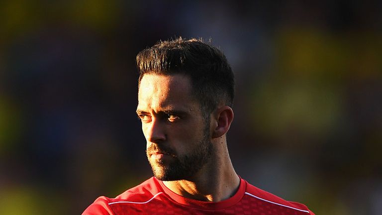 Danny Ings of Liverpool looks on prior to the EFL Cup second round match between Burton Albion and Liverpool