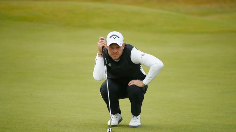 SOUTHPORT, ENGLAND - JULY 20:  Danny Willett of England lines up a putt during the first round of the 146th Open Championship at Royal Birkdale on July 20,
