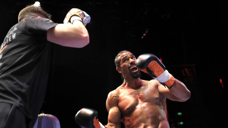 David Haye during the open workout at the Indigo 02, London on March 1, 2017