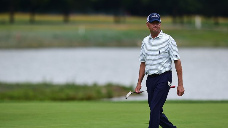 WHITE SULPHUR SPRINGS, WV - JULY 06:  Davis Love III walks down the 16th hole during round one of The Greenbrier Classic held at the Old White TPC on July 