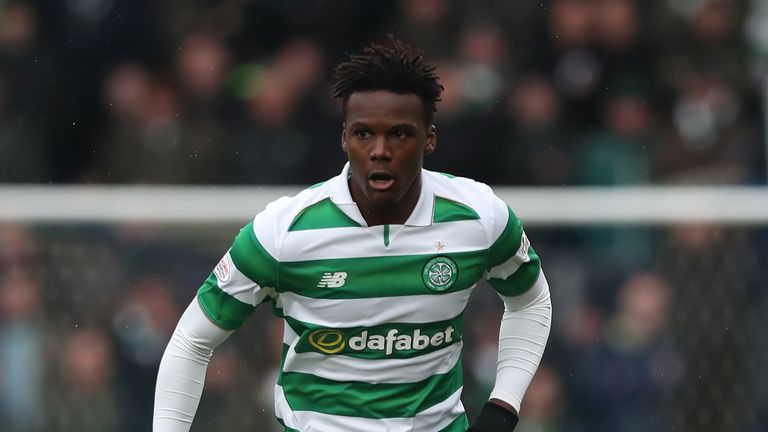 PERTH, SCOTLAND - FEBRUARY 05:  Dedryck Boyata of Celtic controls the ball during the Ladbrokes Scottish Premiership match between St Johnstone and Celtic 
