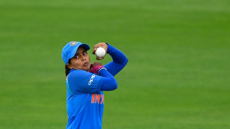 TAUNTON, ENGLAND - JUNE 29 2017:  India bowler Ekta Bisht in action during the ICC Women's World Cup 2017 match between West Indies and India