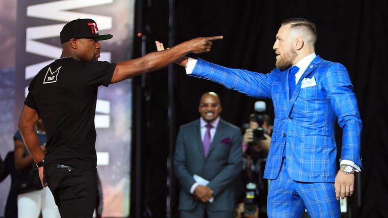 Floyd Mayweather Jr. and Conor McGregor face off in Toronto
