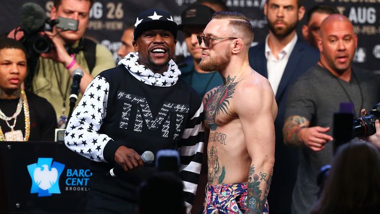 Floyd Mayweather Jr. and Conor McGregor in New York