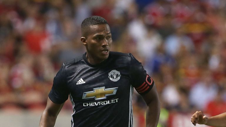 Manchester United's Antonio Valencia in action against Real Salt Lake at Rio Tinto Stadium on July 17, 2017 in Sandy, Utah