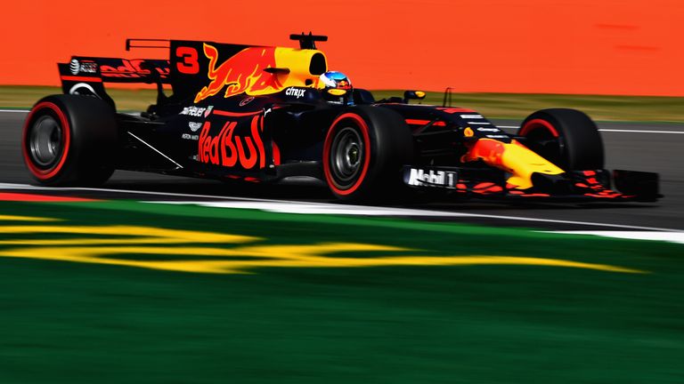 Daniel Ricciardo on track during practice for the British Grand Prix