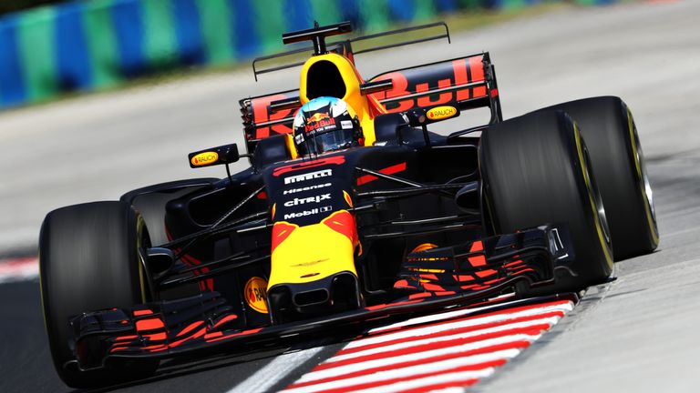 Daniel Ricciardo on track during practice for the Hungarian Grand Prix