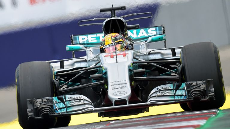Lewis Hamilton on track during the first practice session of the Austrian Grand Prix