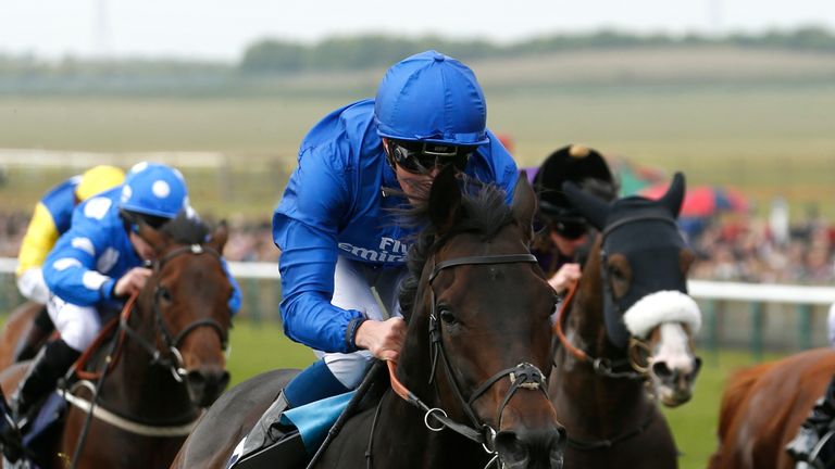 Frontiersman ridden by William Buick wins the Qatar Racing Handicap during day two of the QIPCO Guineas Festival at Newmarket Racecourse.