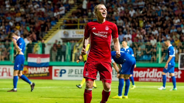 Aberdeen's Gary Mackay-Steven celebrates his goal