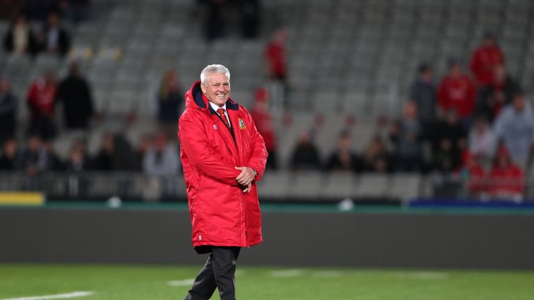 British and Irish Lions head coach Warren Gatland during the first test of the 2017 British and Irish Lions tour at Eden Park, Auckland.