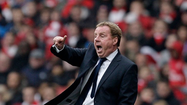Tottenham Hotspur's English manager Harry Redknapp  gestures during the English Premier League football match between Arsenal and Tottenham Hotspur at the 