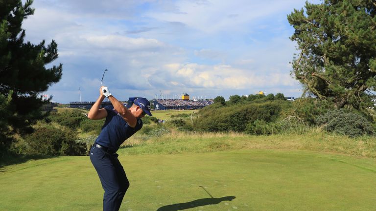 SOUTHPORT, ENGLAND - JULY 22:  Henrik Stenson of Sweden tees off on the 18th hole during the third round of the 146th Open Championship at Royal Birkdale o