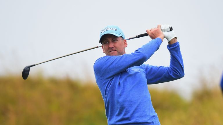 Ian Poulter tees off on the second hole during the third round of the Scottish Open