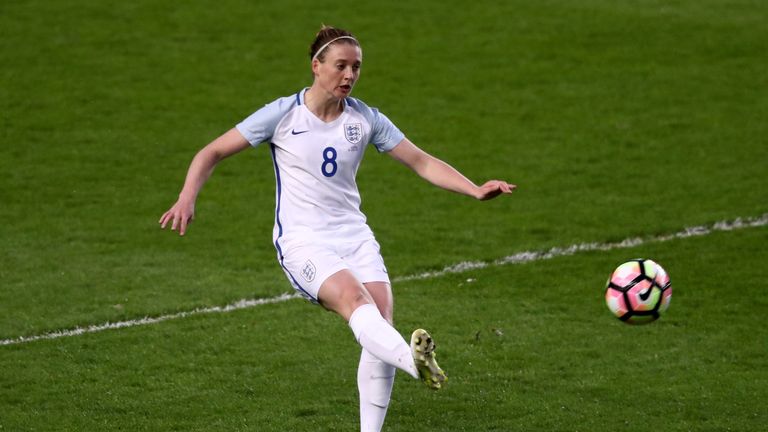 MILTON KEYNES, ENGLAND - APRIL 10: Jade Moore of England shoots during the Women's International Friendly match between England and Austria at Stadium mk o