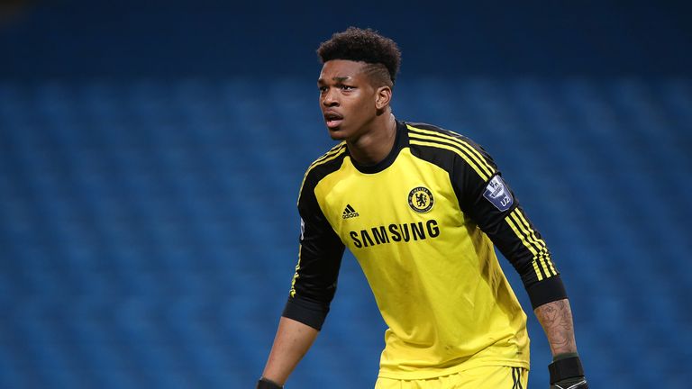 MANCHESTER, ENGLAND - MAY 01:  Jamal Blackman, Goalkeeper of Chelsea in action during the Barclays U21 Premier League match between Manchester City U21 and