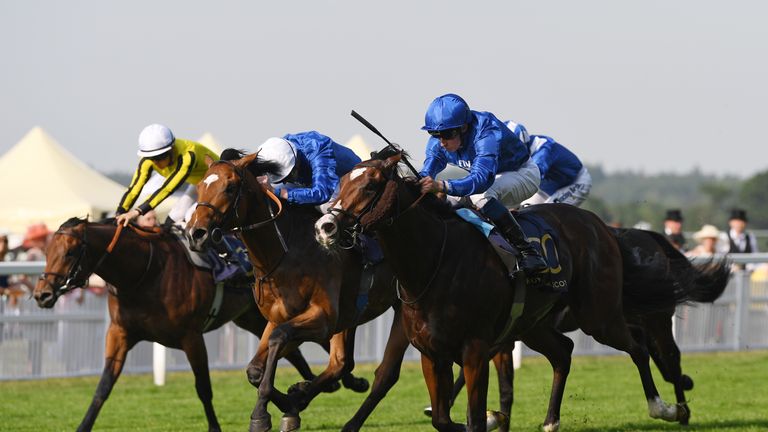 Sound And Silence beats Roussel and James Garfield (left) in the Windsor Castle Stakes at Royal Ascot.