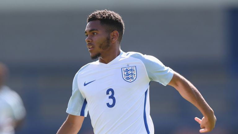 TELFORD, ENGLAND - SEPTEMBER 01:  Jay DaSilva of England during the international friendly match between England U19 and Netherlands U19 on September 1, 20