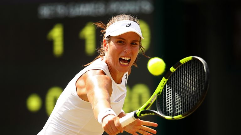 Johanna Konta on way to her fourth round victory over Caroline Garcia of France 