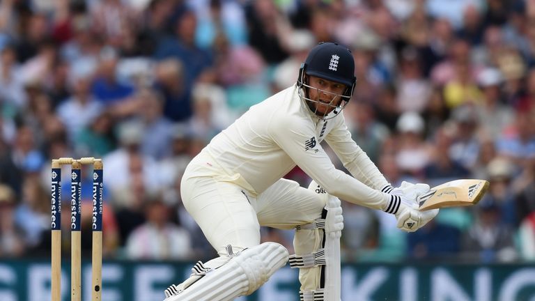 Jonny Bairstow in action on day four