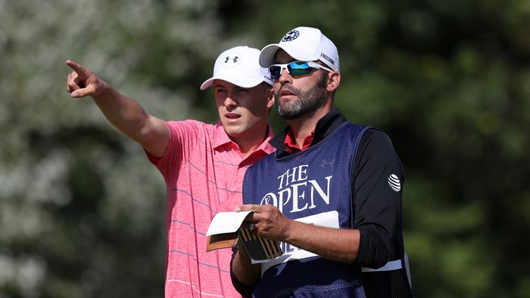 USA's Jordan Spieth (left) speaks with his caddie during day three of The Open Championship 2017 at Royal Birkdale Golf Club, Southport
