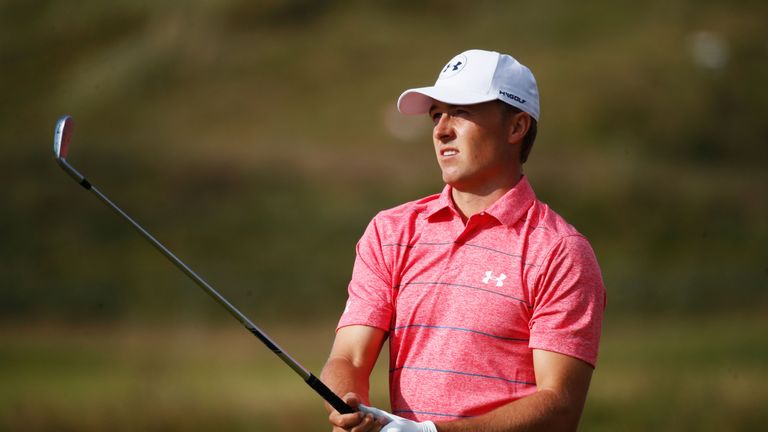 Jordan Spieth of the United States plays a shot from the fairway on the 11th hole during the third round of the 146th Open Championship