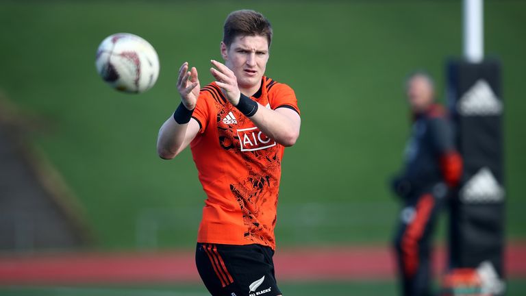 AUCKLAND, NEW ZEALAND - JULY 04:  Jordie Barrett of the All Blacks during a New Zealand All Blacks training session at Trusts Stadium on July 4, 2017 in Au