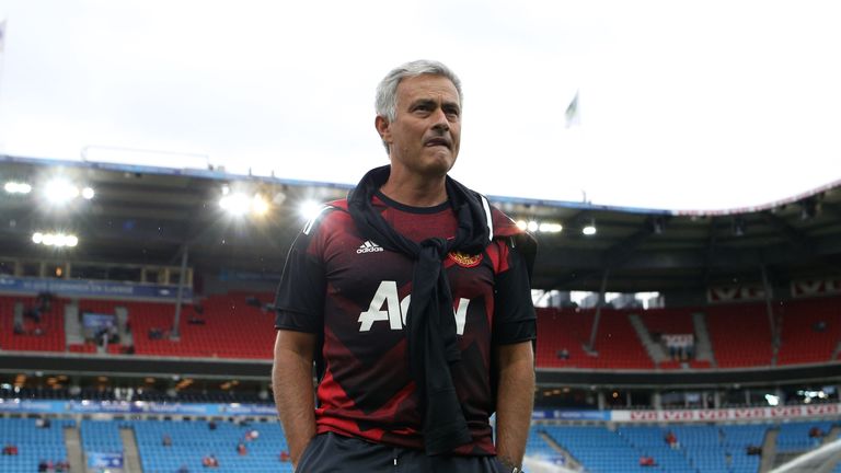 OSLO, NORWAY - JULY 30: Jose Mourinho, the manager of Manchester United, before the game today between Valerenga and Manchester United at Ullevaal Stadion 
