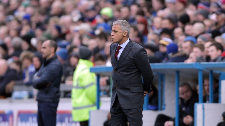 Keith Curle, manager of Carlisle United, looks on during an Emirates FA Cup Fourth Round match between Carlisle and Everton