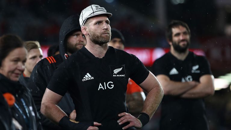 All Blacks captain Kieran Read looks on following the drawn Test in Auckland