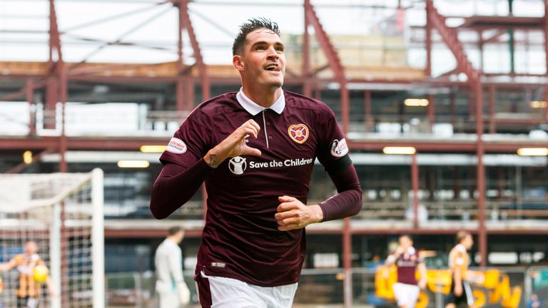 Kyle Lafferty scored twice as Hearts beat East Fife in the Betfred Cup