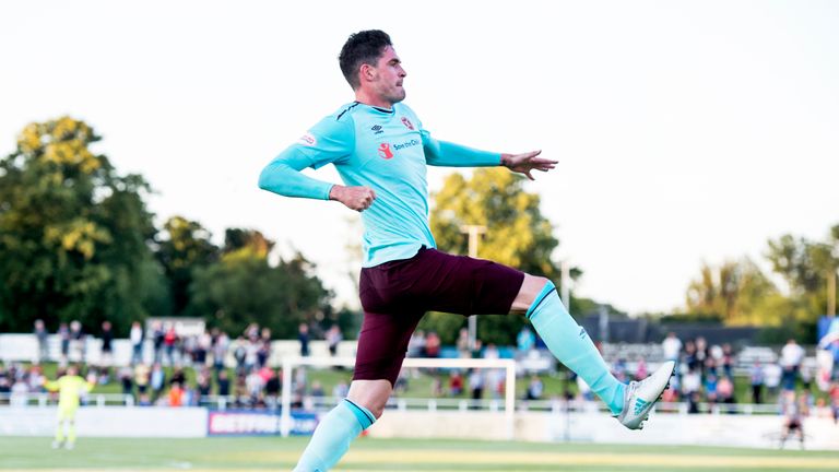 Kyle Lafferty savours his goal at a sun-kissed Borough Briggs