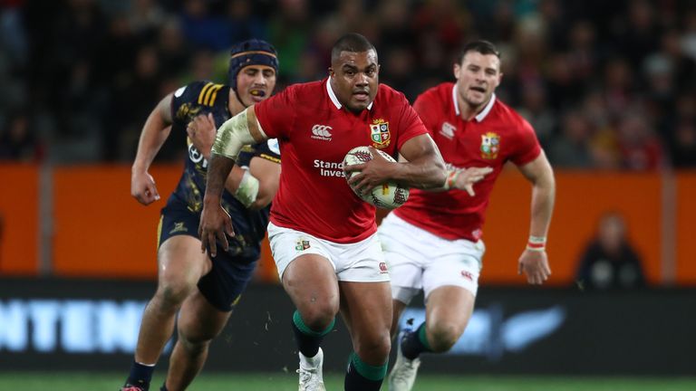 DUNEDIN, NEW ZEALAND - JUNE 13:  Kyle Sinckler of the Lions makes a break during the 2017 British & Irish Lions tour match between the Highlanders and the 