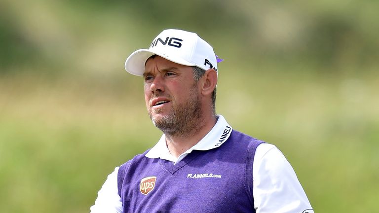 SOUTHPORT, ENGLAND - JULY 22:  Lee Westwood of England watches his second shot on the 8th hole during the third round of the 146th Open Championship at Roy