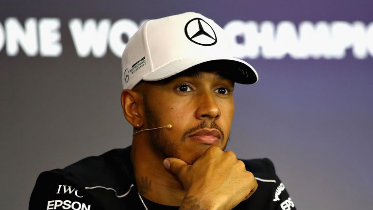 Lewis Hamilton addresses the media during a drivers' press conference ahead of the Austrian GP