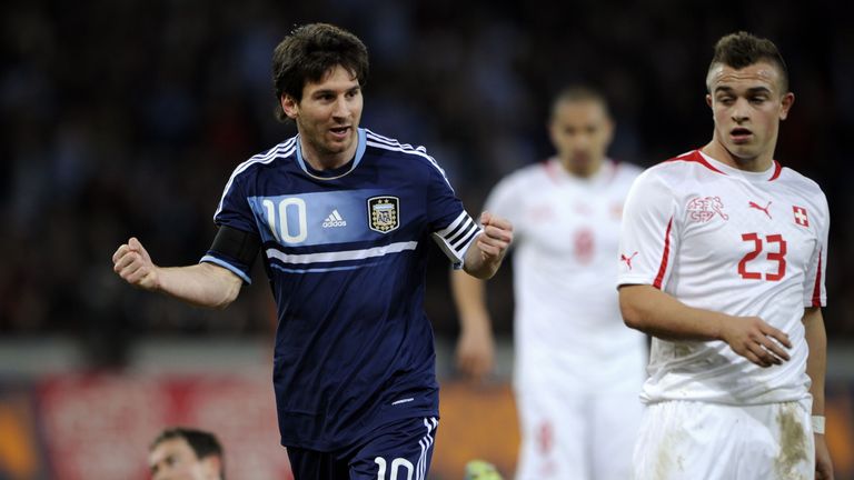 Stoke's Xherdan Shaqiri (R) has been compared to Lionel Messi