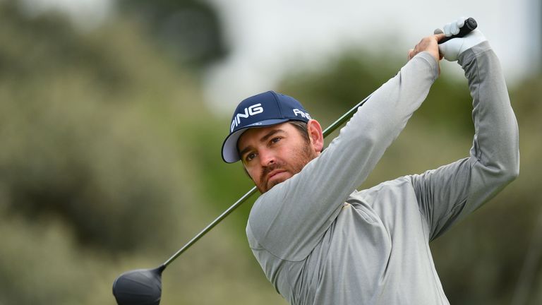 Louis Oosthuizen of South Africa tees off on the 2nd hole during the first round of The 146th Open