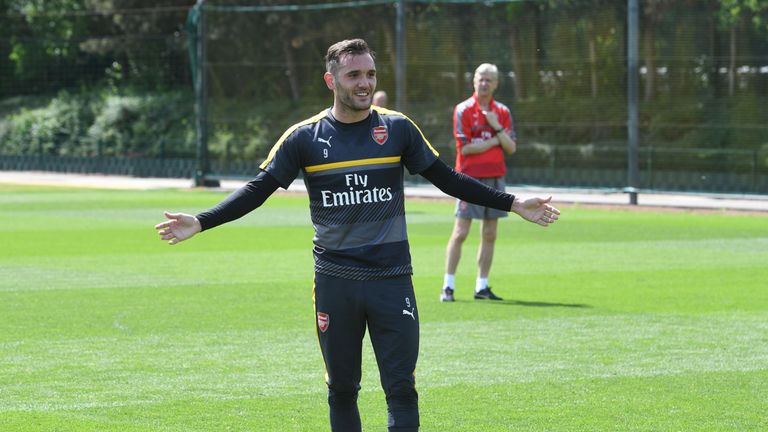 Lucas Perez of Arsenal during a training session at London Colney on May 24, 2017. (Photo by Stuart MacFarlane/Arsenal FC via Getty Images)