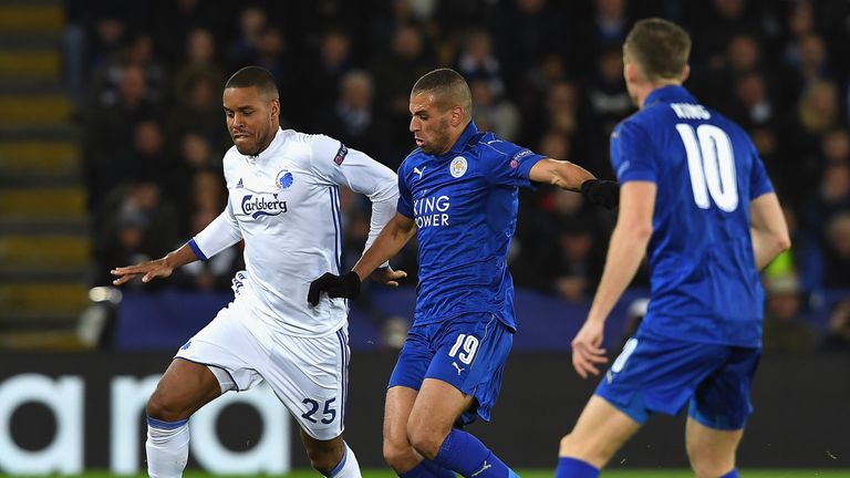 Mathias Jorgensen in action for FC Copenhagen during the Champions League match against Leicester on October 18, 2016