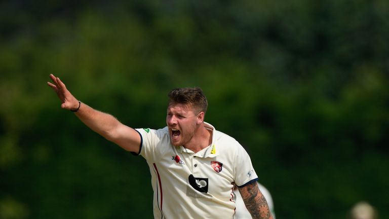 WORCESTER, ENGLAND - JUNE 20:  Kent bowler Matt Coles appeals for a wicket during the Specsavers County Championship Division Two between Worcestershire an